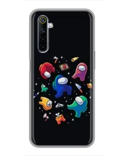 Чехол для Realme 6 с картинкой «Among Us космос»