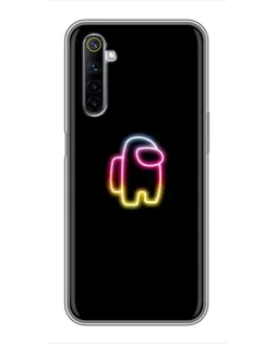 Чехол для Realme 6 с картинкой «Among Us градиент»