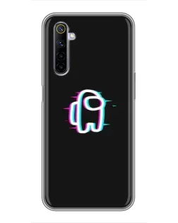 Чехол для Realme 6 с картинкой «Among Us неон»