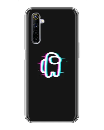 Чехол для Realme 6 с картинкой «Among Us неон»