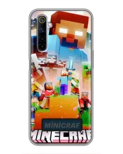 Чохол для Realme 6 з картинкою «Minecraft герої гри»
