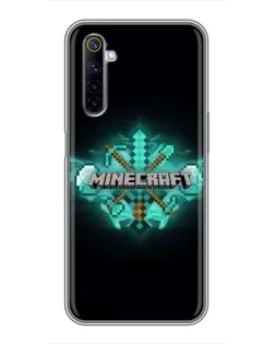 Чохол для Realme 6 з картинкою «Minecraft Diamond лого»