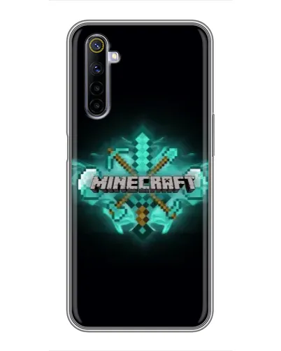 Чохол для Realme 6 з картинкою «Minecraft Diamond лого» Чохол для Realme 6 з картинкою «Minecraft Diamond лого»