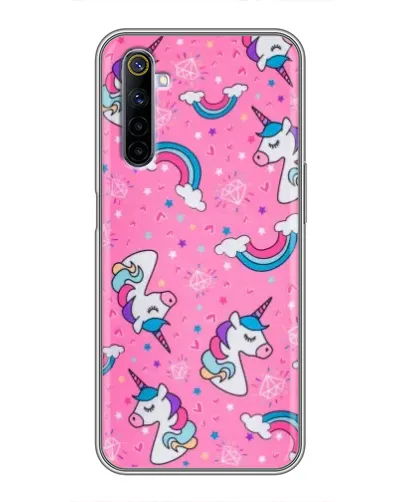 Чехол для Realme 6 с картинкой «Unicorn паттерн розовый» Чехол для Realme 6 с картинкой «Unicorn паттерн розовый»