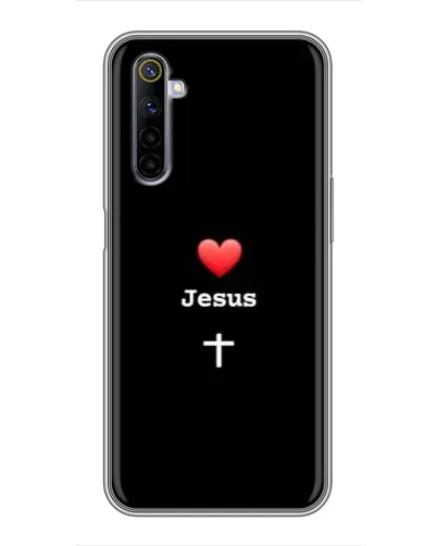 Чехол для Realme 6 с картинкой «Сердце - Jesus»