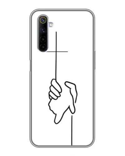 Чехол для Realme 6 с картинкой «Рука держит»