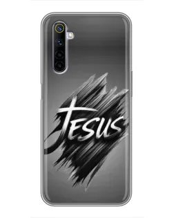 Чехол для Realme 6 с картинкой «Надпись Jesus Graffiti»