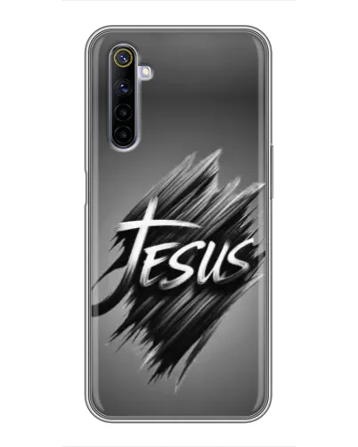 Чехол для Realme 6 с картинкой «Надпись Jesus Graffiti»