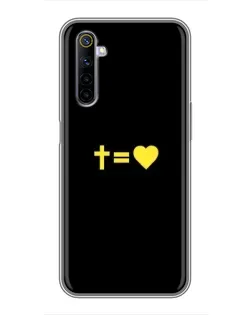 Чехол для Realme 6 с картинкой «Сердце и Крест»