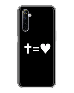 Чехол для Realme 6 с картинкой «Крест и Сердце»