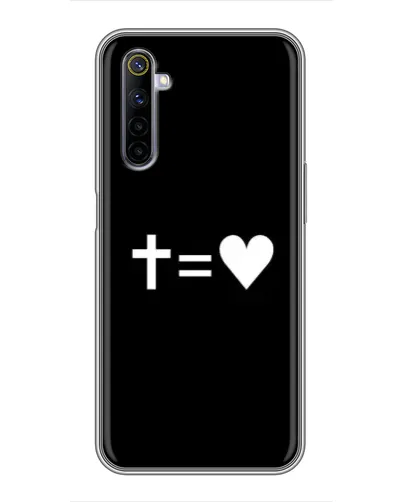 Чехол для Realme 6 с картинкой «Крест и Сердце»