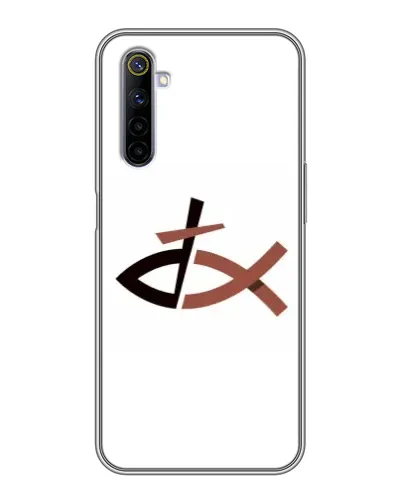 Чехол для Realme 6 с картинкой «Рыба и крест»