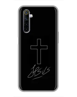 Чохол для Realme 6 з картинкою «Графічний хрест Jesus»