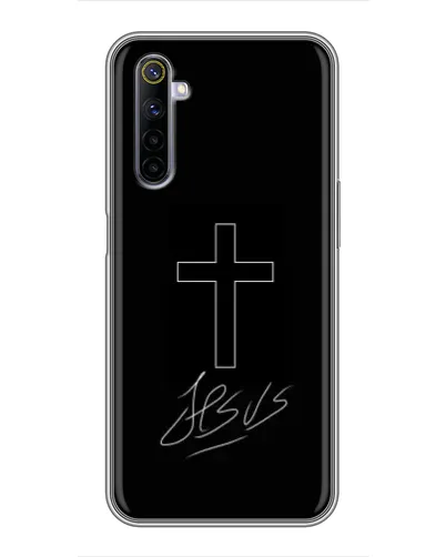 Чехол для Realme 6 с картинкой «Графический крест Jesus» Чехол для Realme 6 с картинкой «Графический крест Jesus»