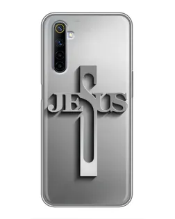 Чохол для Realme 6 з картинкою «Металевий хрест Jesus»