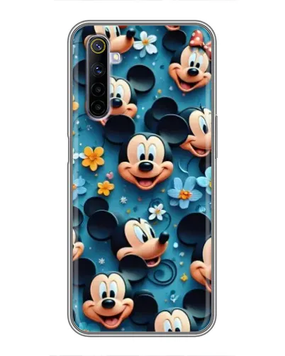 Чехол для Realme 6 с картинкой «Паттерн Микки и Минни»