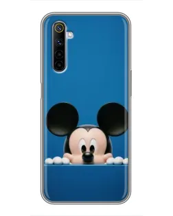 Чехол для Realme 6 с картинкой «Микки выглядывает»