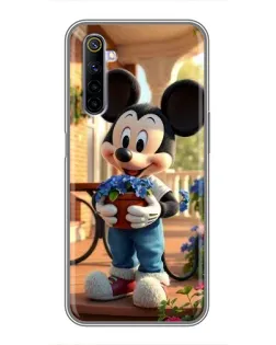 Чехол для Realme 6 с картинкой «Микки садовод»