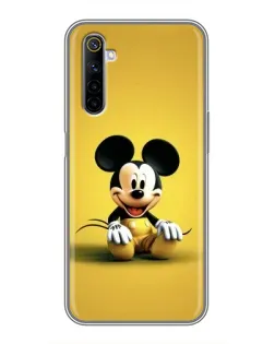Чехол для Realme 6 с картинкой «Микки на желтом»
