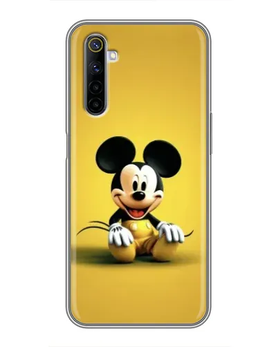 Чехол для Realme 6 с картинкой «Микки на желтом»