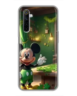 Чехол для Realme 6 с картинкой «Микки в мастерской»