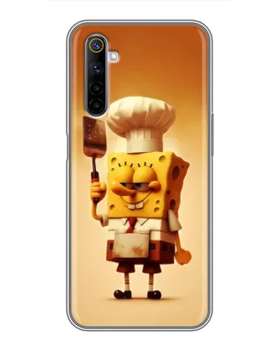 Чехол для Realme 6 с картинкой «Губка Боб повар»