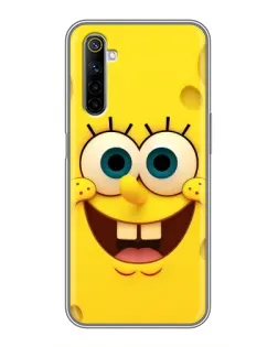 Чехол для Realme 6 с картинкой «Губка Боб улыбка»
