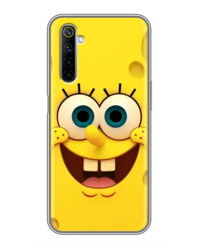 Чехол для Realme 6 с картинкой «Губка Боб улыбка»