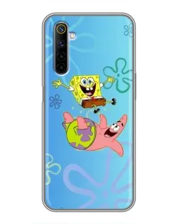 Чехол для Realme 6 с картинкой «Спанч Боб и Патрик»
