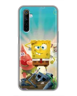 Чехол для Realme 6 с картинкой «Спанч Боб победитель»
