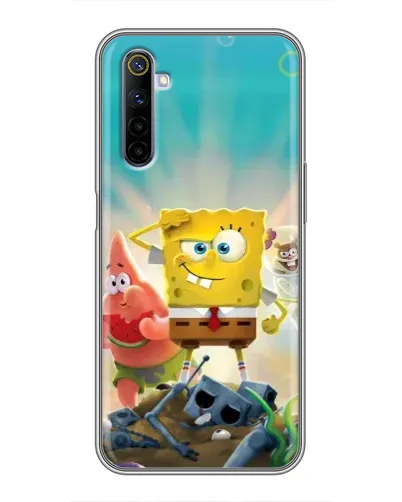 Чехол для Realme 6 с картинкой «Спанч Боб победитель»