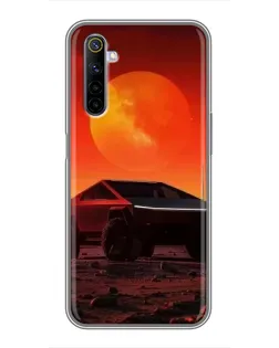Чехол для Realme 6 с картинкой «Cybertruck на Марсе»
