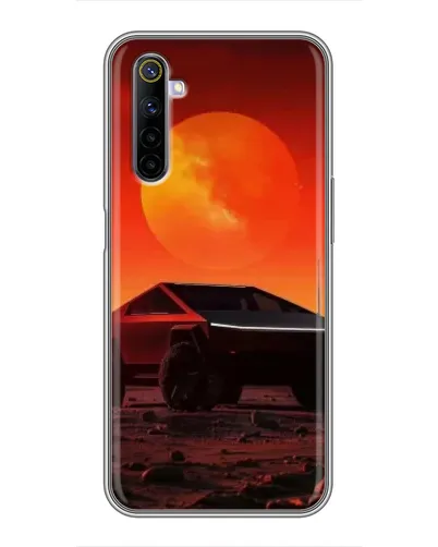 Чехол для Realme 6 с картинкой «Cybertruck на Марсе»