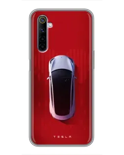 Чехол для Realme 6 с картинкой «Tesla Top View»