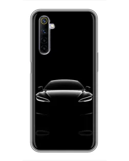 Чехол для Realme 6 с картинкой «Силуэт Tesla Night»