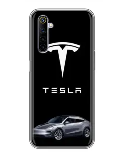 Чехол для Realme 6 с картинкой «Tesla Model Y»