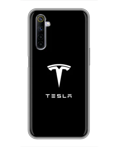 Чехол для Realme 6 с картинкой «Tesla White Logo»