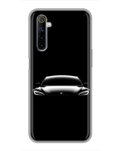 Чехол для Realme 6 с картинкой «Фары Tesla Night»