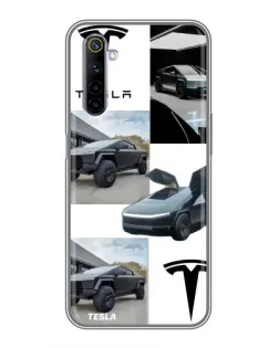 Чехол для Realme 6 с картинкой «Коллаж Cybertruck Tesla»