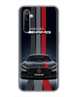 Чехол для Realme 6 с картинкой «Mercedes — белый карбон» Чехол для Realme 6 с картинкой «Mercedes — белый карбон»