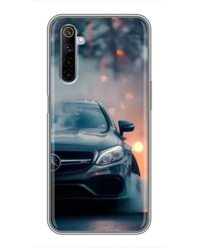 Чехол для Realme 6 с картинкой «Mercedes — ночной город»
