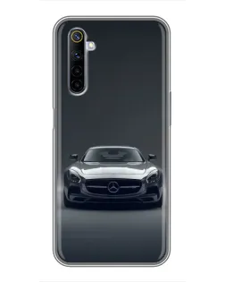Чехол для Realme 6 с картинкой «Mercedes на черном»