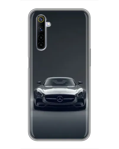 Чехол для Realme 6 с картинкой «Mercedes на черном»