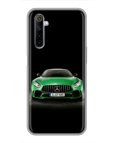 Чехол для Realme 6 с картинкой «Mercedes — неоновый лого»