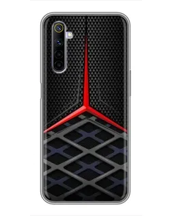 Чехол для Realme 6 с картинкой «Mercedes Carbon Grid»