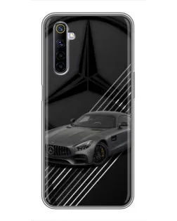 Чехол для Realme 6 с картинкой «Mercedes AMG — графика»