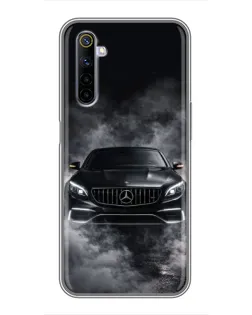 Чехол для Realme 6 с картинкой «Mercedes в дыму»
