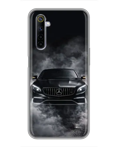 Чехол для Realme 6 с картинкой «Mercedes в дыму»