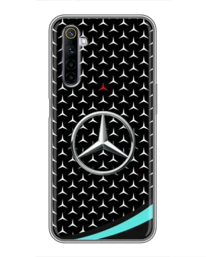Чехол для Realme 6 с картинкой «Mercedes — бирюзовый акцент»