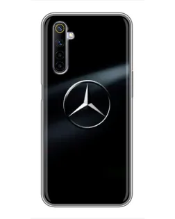 Чехол для Realme 6 с картинкой «Mercedes на металле»